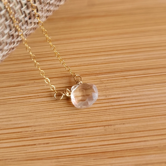 ROCK CRYSTAL Necklace Minimalist Crystal Gemstone - Picture 4 of 7